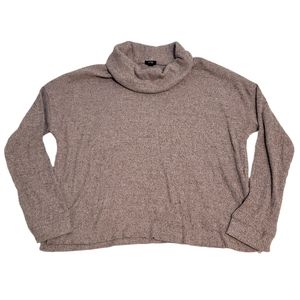 Ardene Ribbed Knit Heathered Taupe Turtleneck Sweater